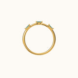 Link Chain Green CZ Ring