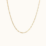 Gold Boyfriend Adjustable Chunky Paperclip Square Link Chain Necklace by Doviana