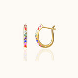 Petite Gold Cartilage Huggie Hoops Rainbow Latch Back Hoop Earrings by Doviana
