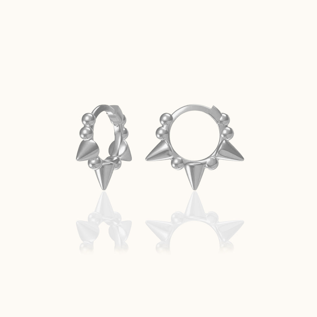 4pc Stainless Steel Spike Screw Back Stud Earrings - Punk Body Piercing Jewelry Set