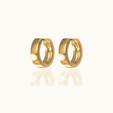Gold Wide Round Band Petite Thick Circle Essential Huggie Hoop Earrings by Doviana
