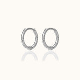Classic Petite Huggie Thin Whirl 925 Sterling Silver Tiny Twisted Hoop Earrings by Doviana