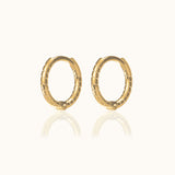 Classic Petite Huggie Thin Whirl Gold Tiny Twisted Hoop Earrings by Doviana